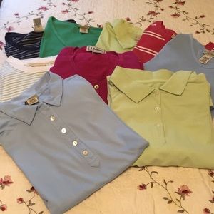 L.L. Bean pull over shirts, 9 of them. Junior lg.